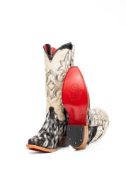 Katherine Snip Toe Cowhide Cowgirl Boot Size 6 Box NW72