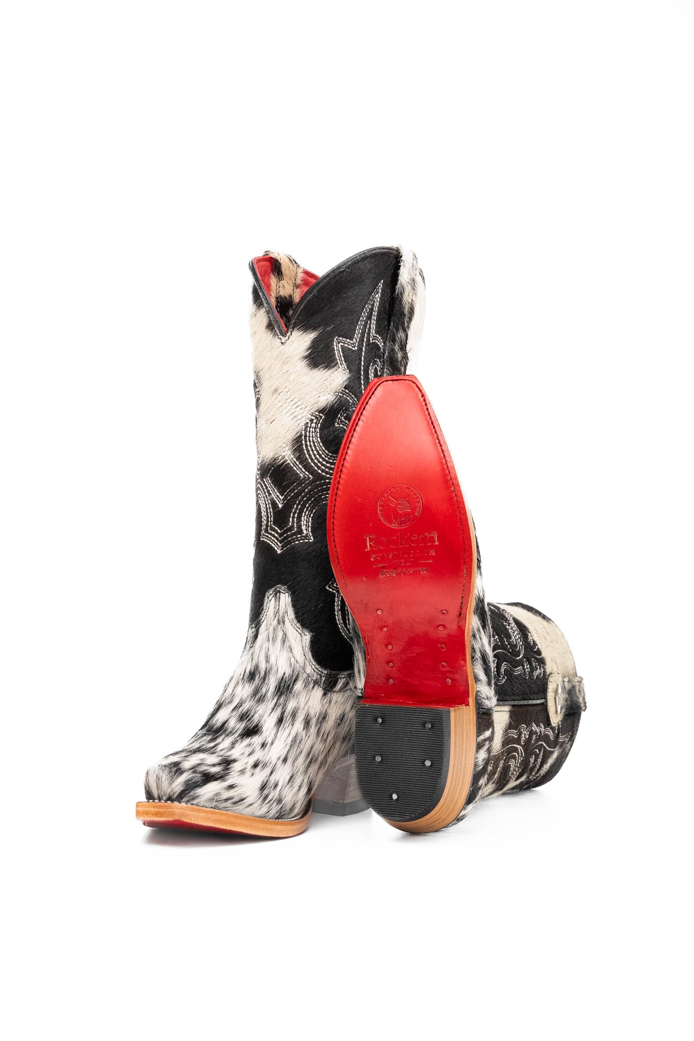 Katherine Snip Toe Cowhide Cowgirl Boot Size 6 Box NW74