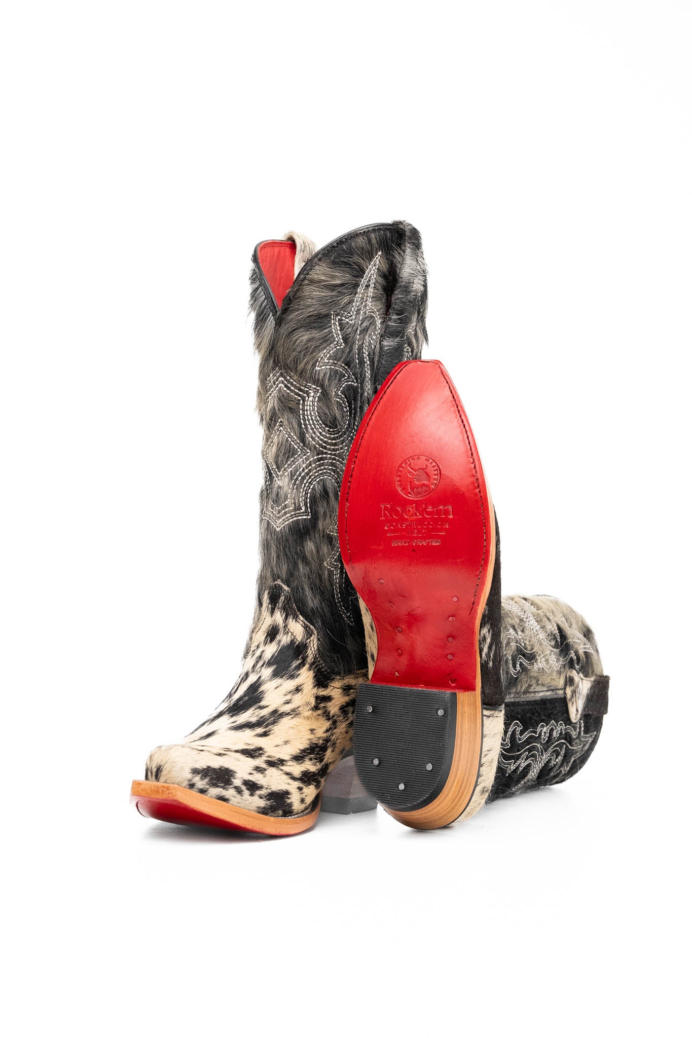 Katherine Snip Toe Cowhide Cowgirl Boot Size 7 Box NW77