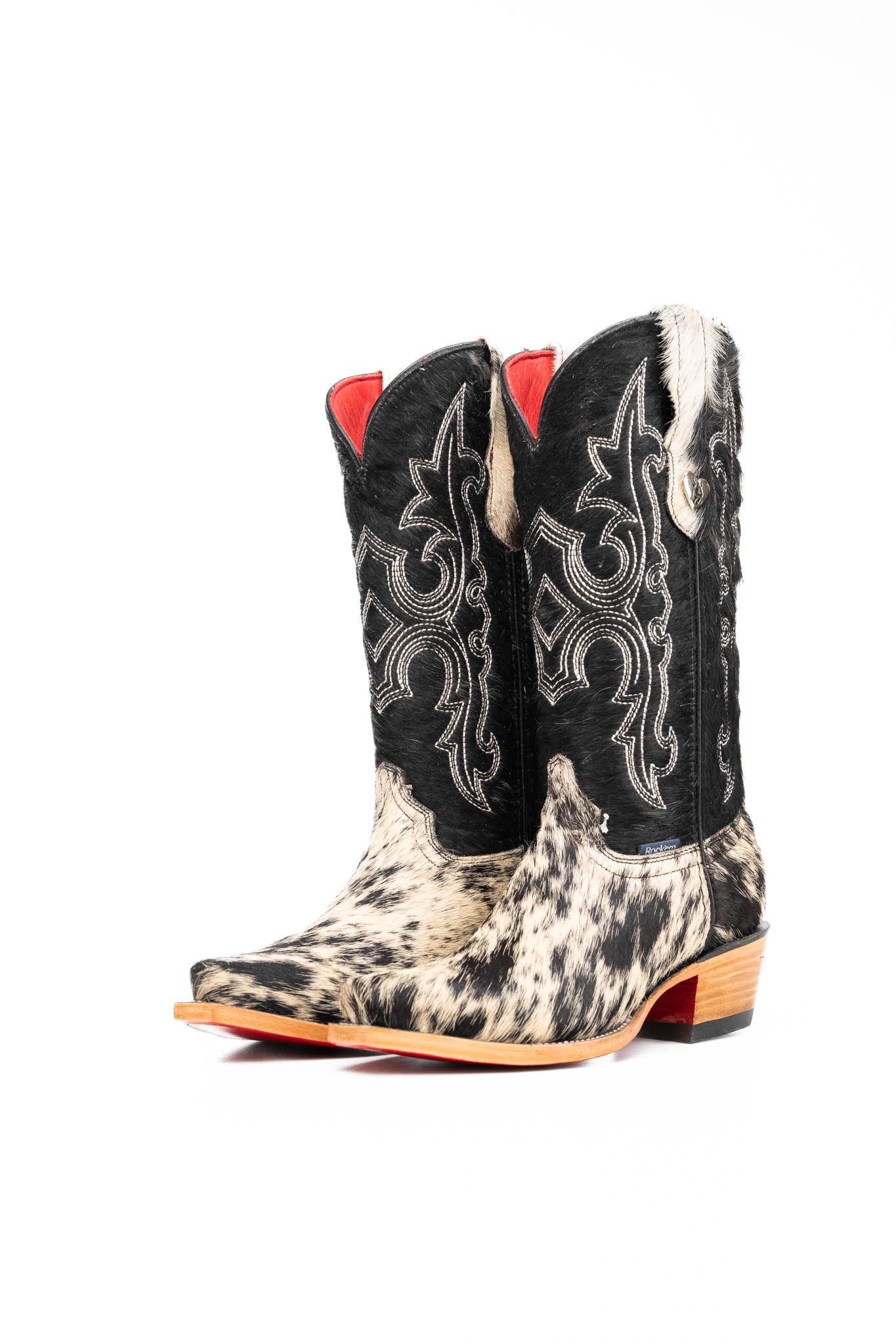 Katherine Snip Toe Cowhide Cowgirl Boot Size 7 Box NW78