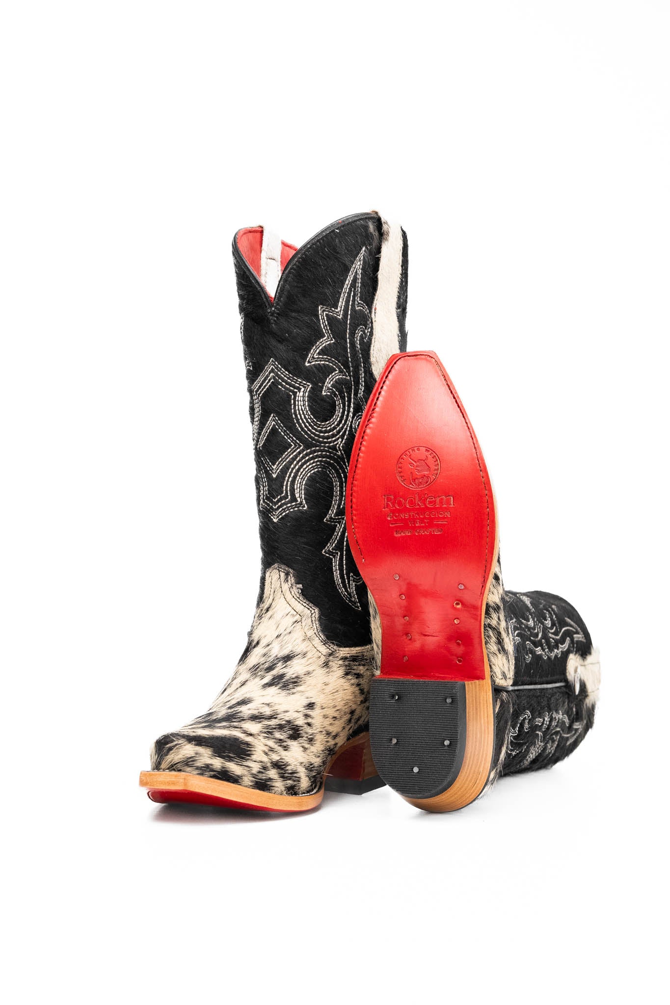 Katherine Snip Toe Cowhide Cowgirl Boot Size 7 Box NW78