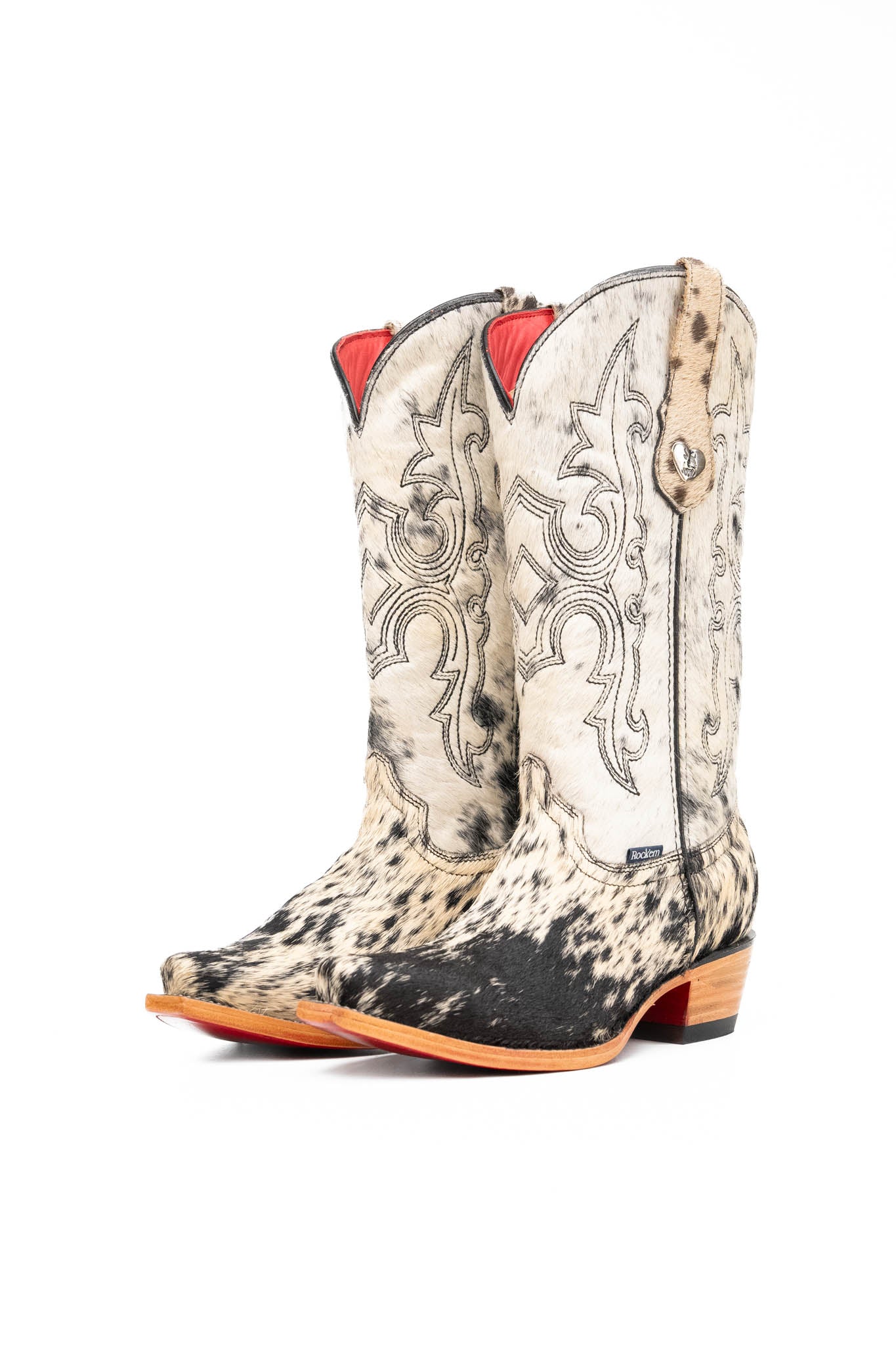 Katherine Snip Toe Cowhide Cowgirl Boot Size 8 Box NW82