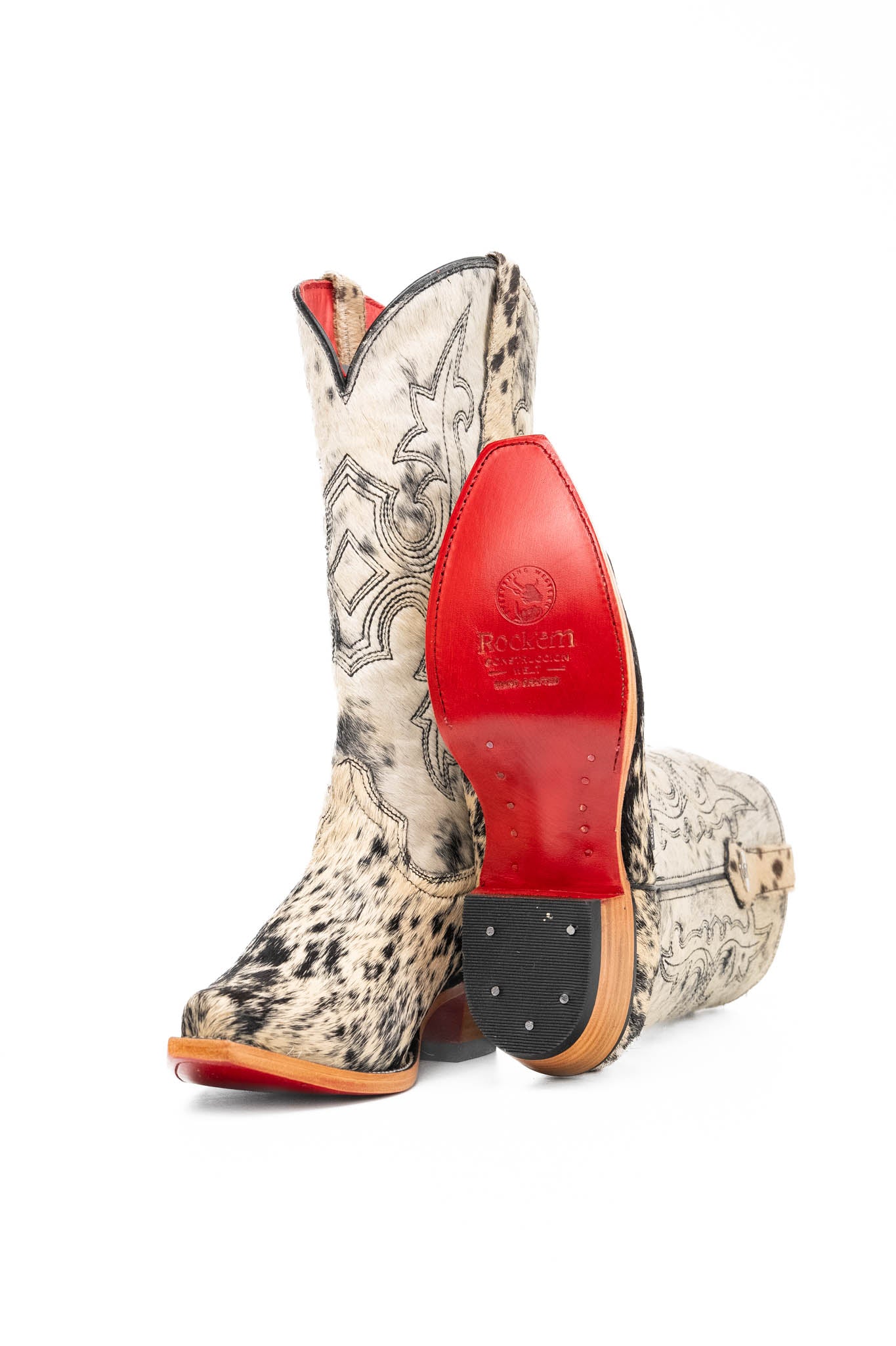Katherine Snip Toe Cowhide Cowgirl Boot Size 8 Box NW82