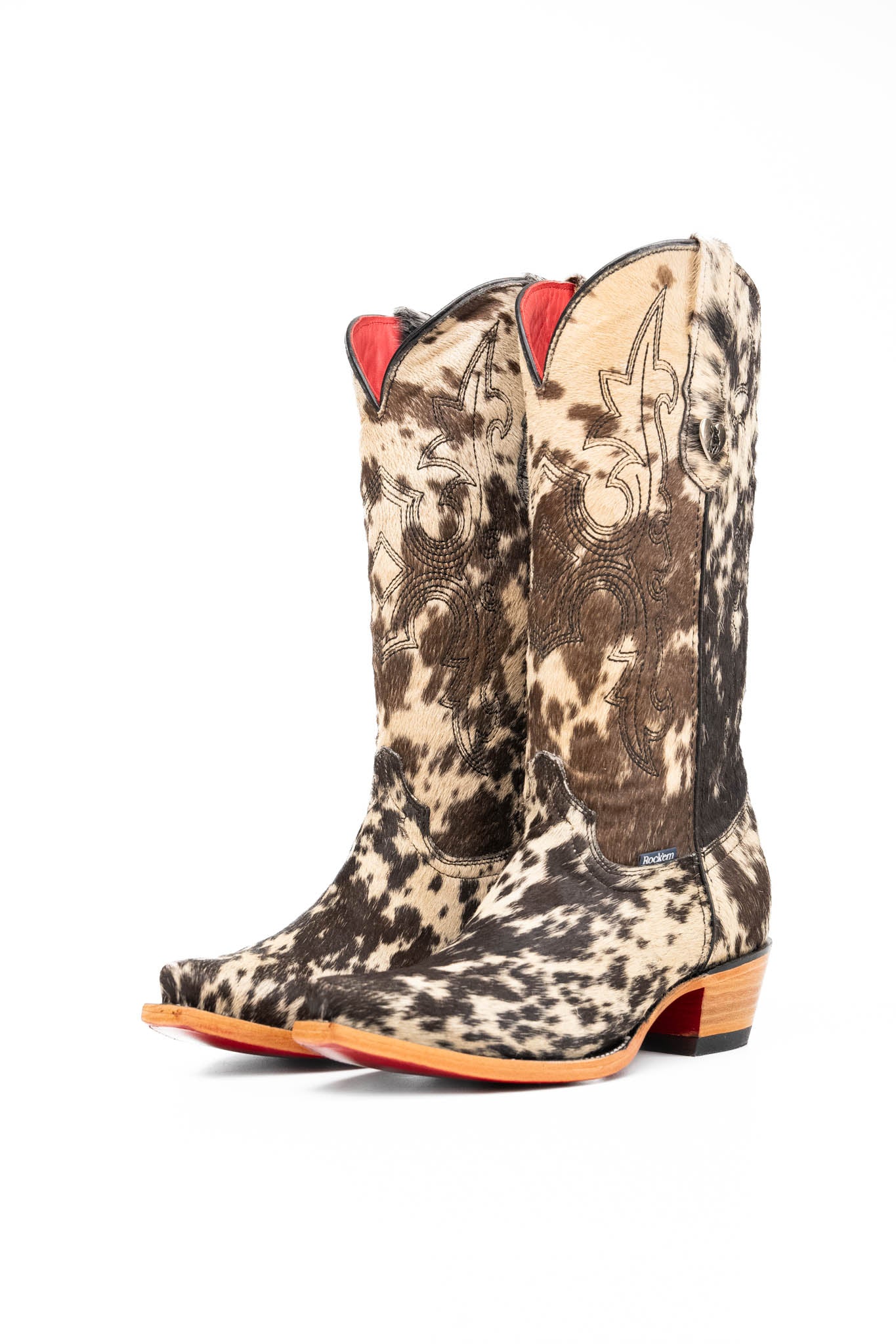 Katherine Snip Toe Cowhide Cowgirl Boot Size 9 Box NW87