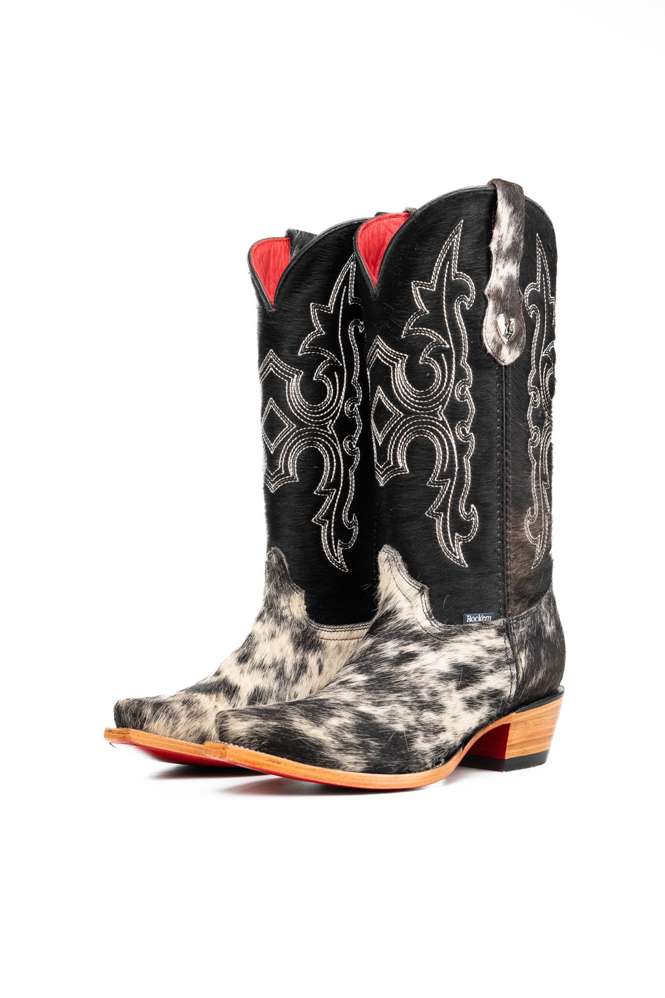 Katherine Snip Toe Cowhide Cowgirl Boot Size 9 Box NW89