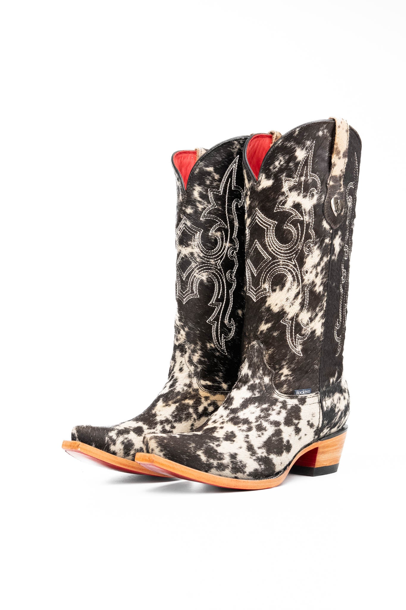 Katherine Snip Toe Cowhide Cowgirl Boot Size 10 Box NW92