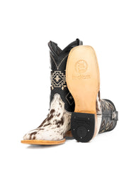 Men's Cowhide Square Toe Cowboy Boot Size 9.5 Box NM80