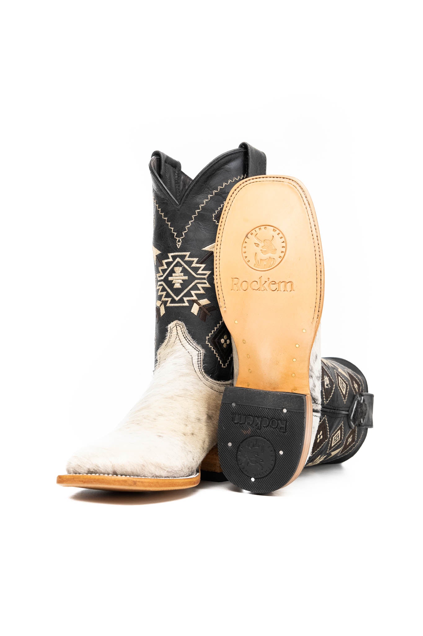 Men's Cowhide Square Toe Cowboy Boot Size 6.5 Box NM69