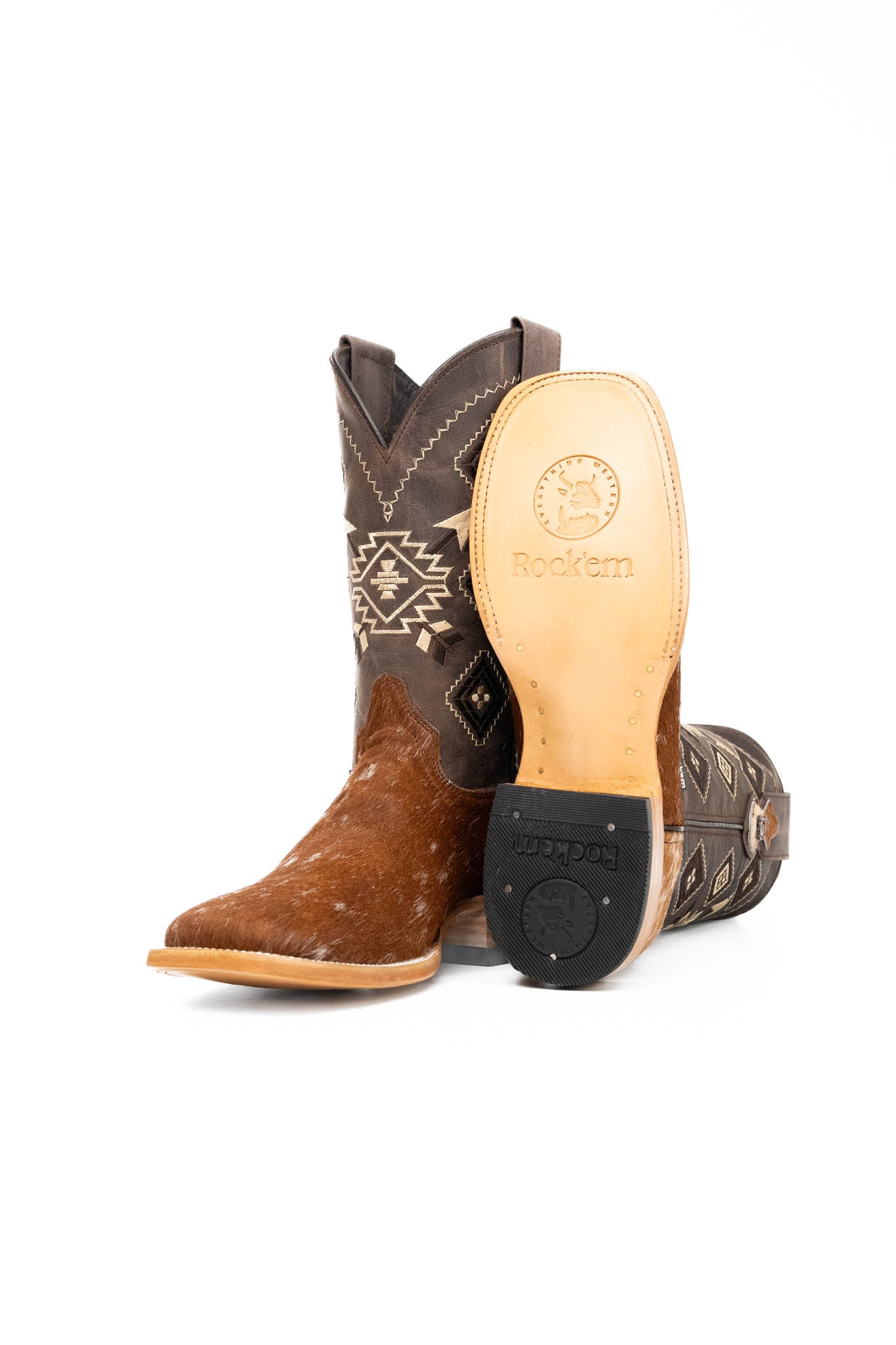 Men's Cowhide Square Toe Cowboy Boot Size 7 Box NM92