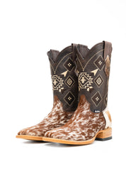 Men's Cowhide Square Toe Cowboy Boot Size 7.5 Box NM93