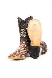 Men's Cowhide Square Toe Cowboy Boot Size 7.5 Box NM93