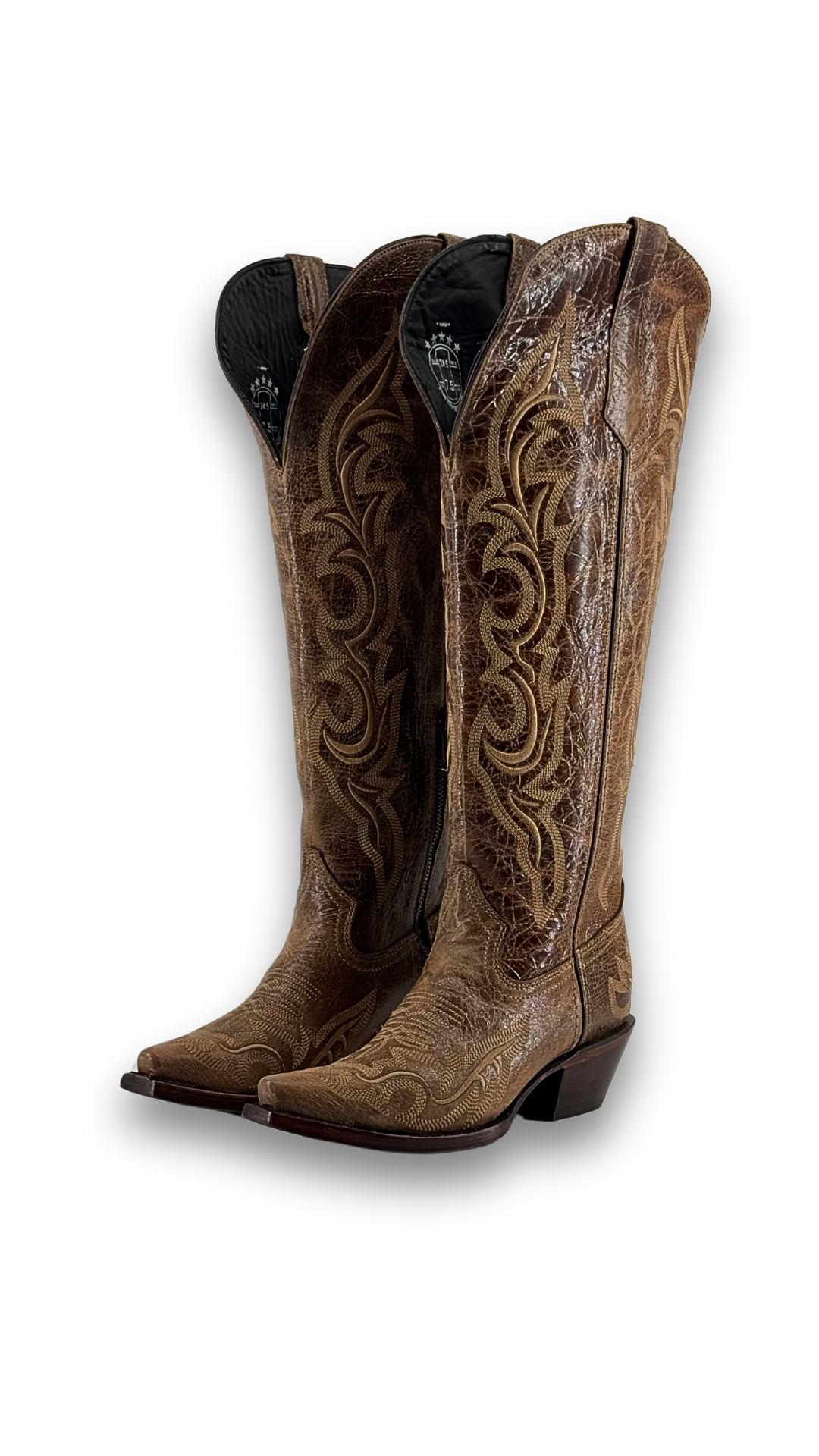 Jenny Tall Wide Calf Snip Toe Cowgirl Boot
