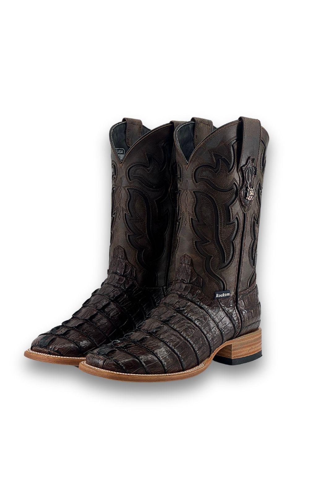 Bruce Caiman Tail Square Toe Cowboy Boot
