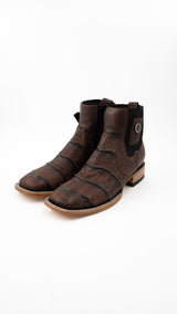 Matte Giant Gator Square Toe Botin