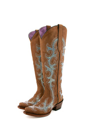 Azalea Rhinestone Nobuck Tall Cowgirl Boots