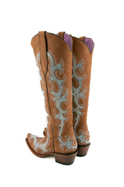 Azalea Rhinestone Nobuck Tall Cowgirl Boots