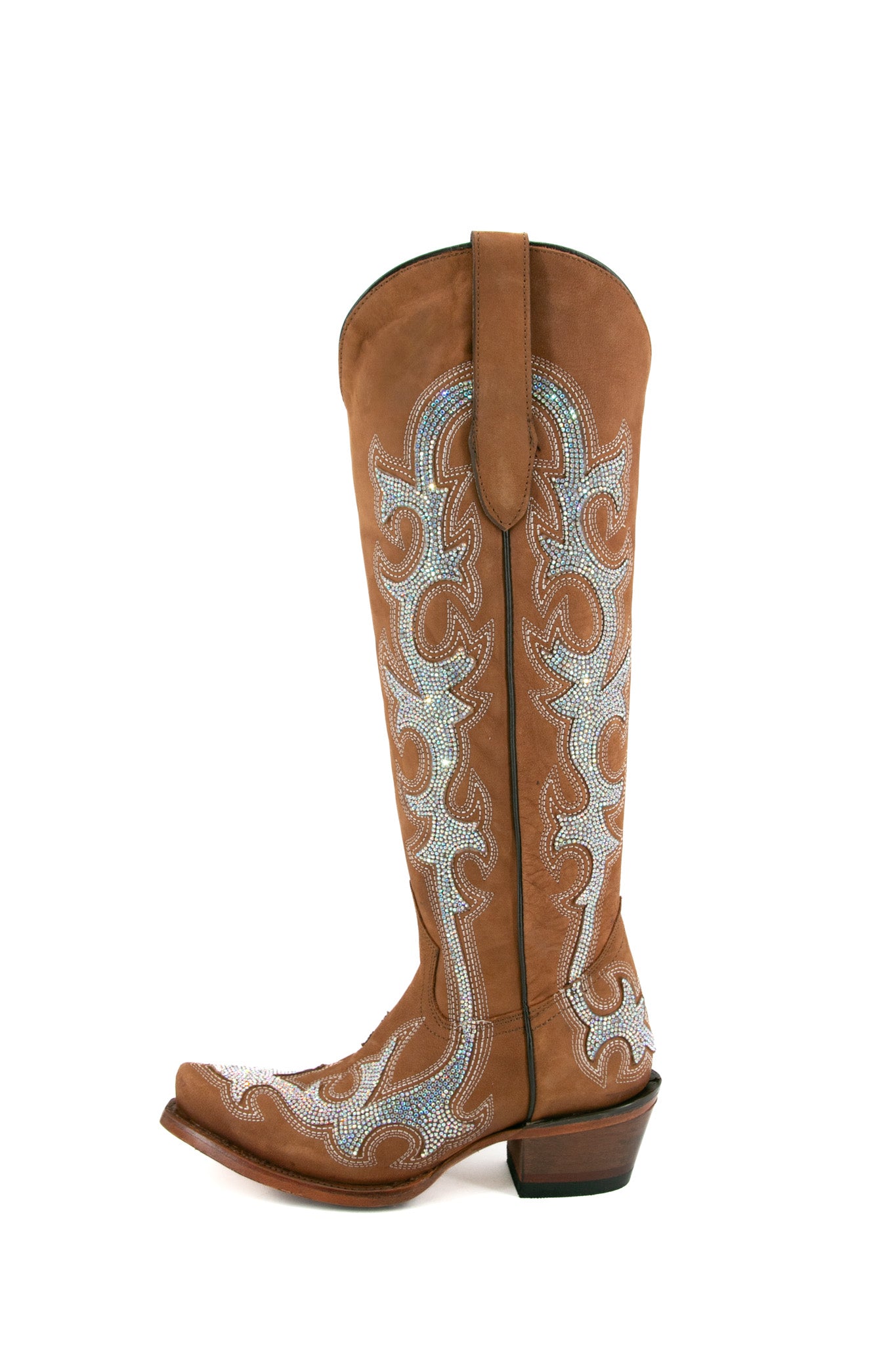 Azalea Rhinestone Nobuck Tall Cowgirl Boots