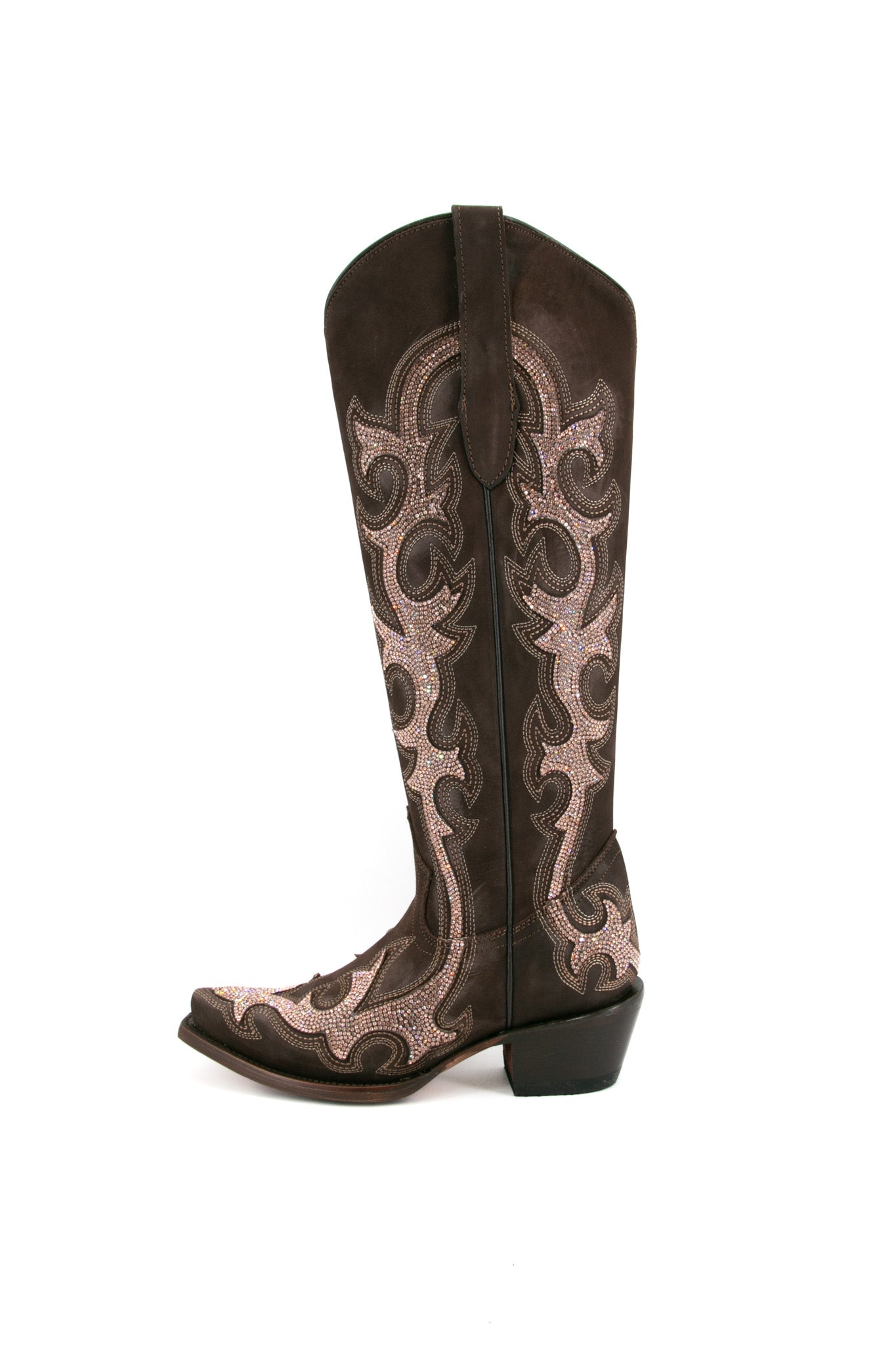 Azalea Rhinestone Nobuck Tall Cowgirl Boots