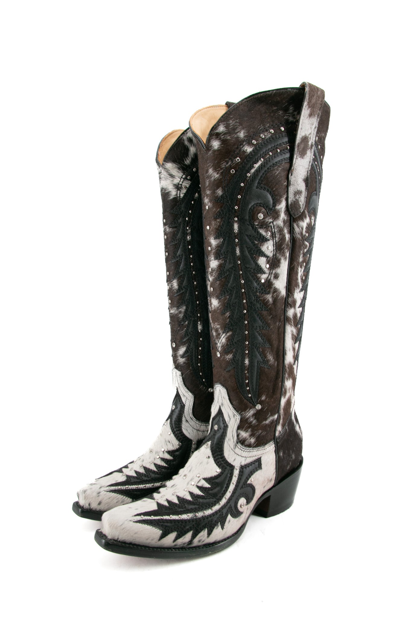 Amanda Tall Cowhide Cowgirl Boot Size 8.5 Box A32