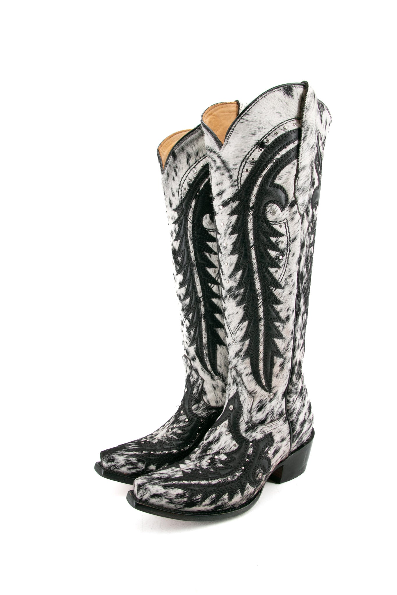 Amanda Tall Cowhide Cowgirl Boot Size 7 Box A33