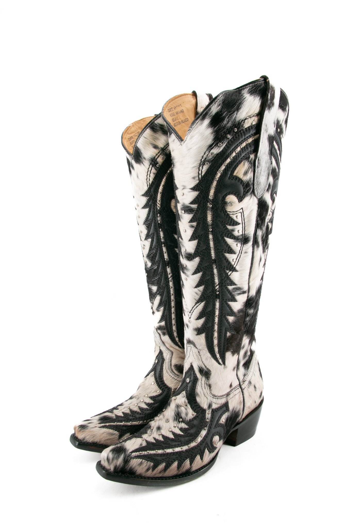 Amanda Tall Cowhide Cowgirl Boot Size 7.5 Box A35