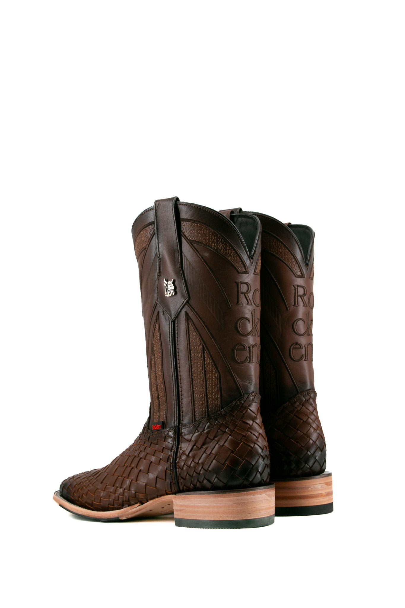 Basketweave Square Toe Cowboy Boot