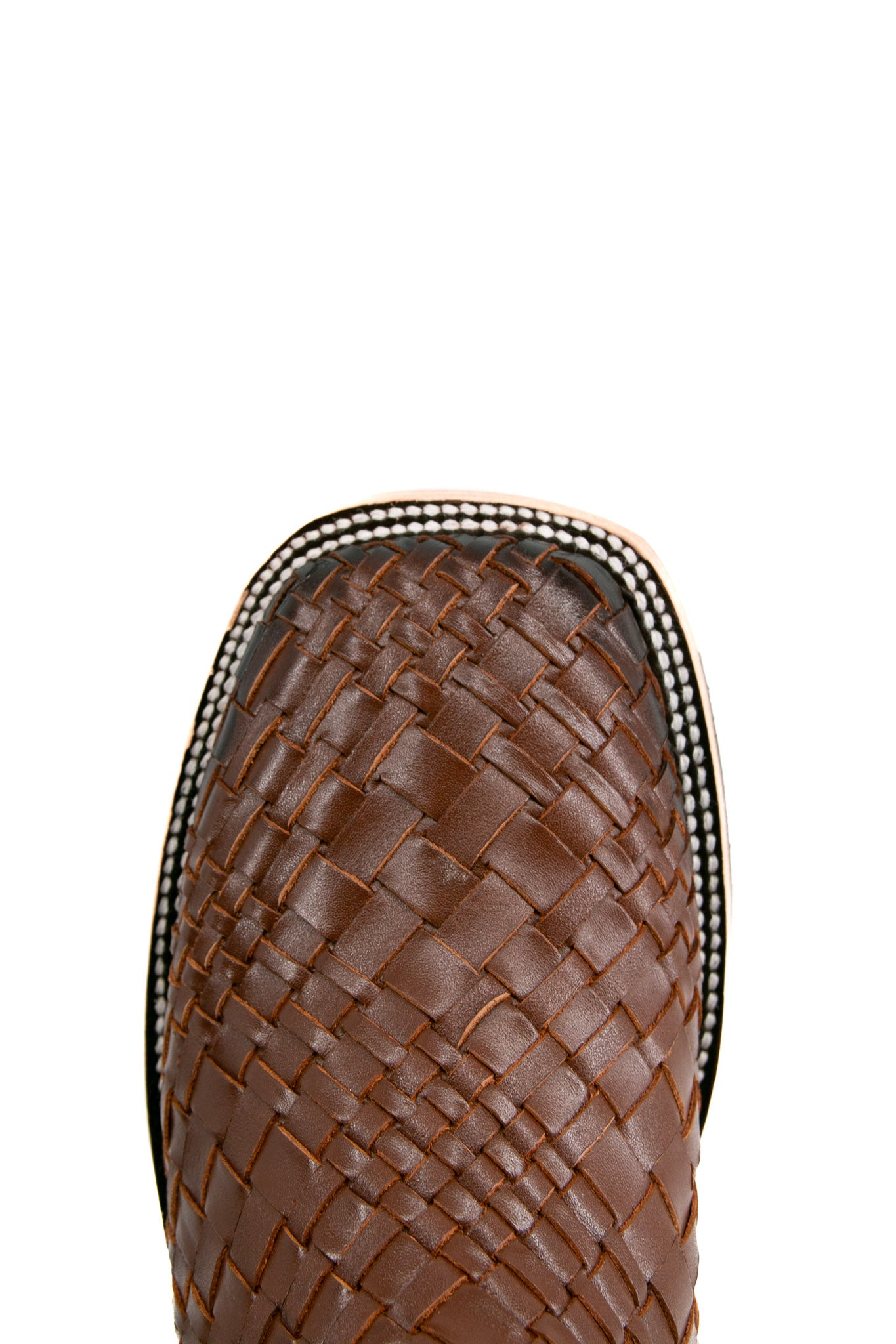 Basketweave Square Toe Cowboy Boot