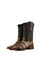 The orix Gator cowboy boots are genuine leather, featuring a square toe,  orix gator print vamp, brown embroidery shaft, rubber heel. 