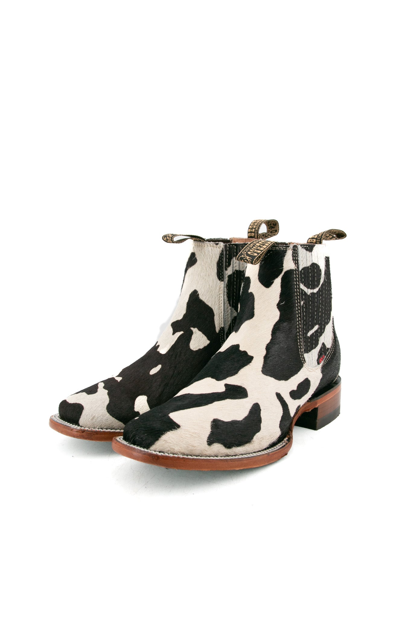 Bessero Cuero Pelo de Vaca Square Toe Botin