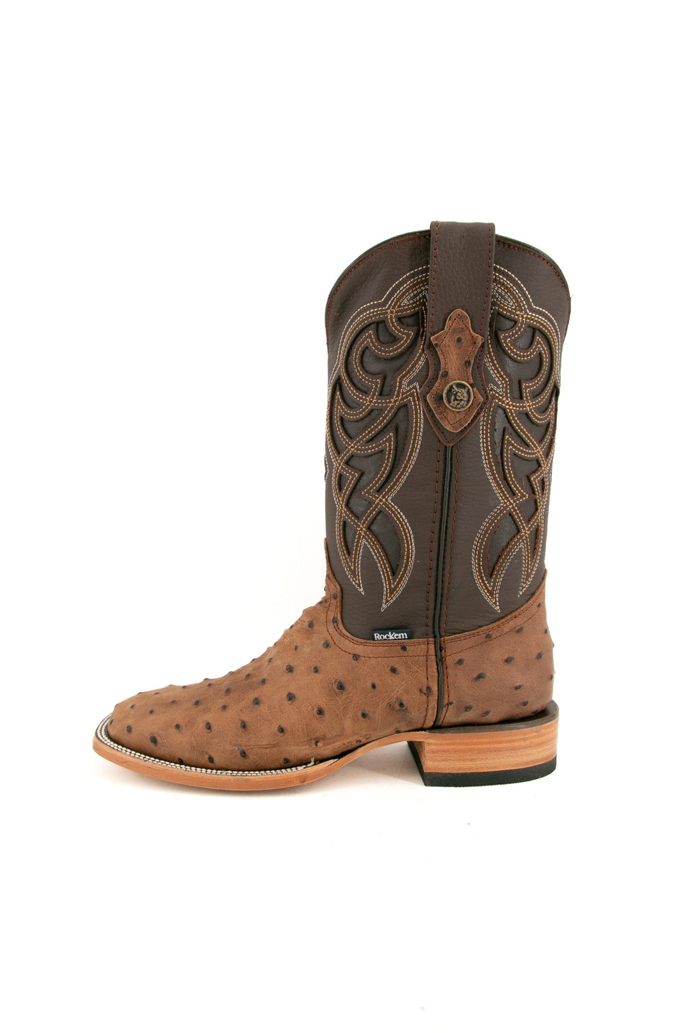 Ostrich Matte Rustic Square Toe Cowboy Boot