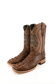 Caiman Tail Hornback Square Toe Cowboy Boot