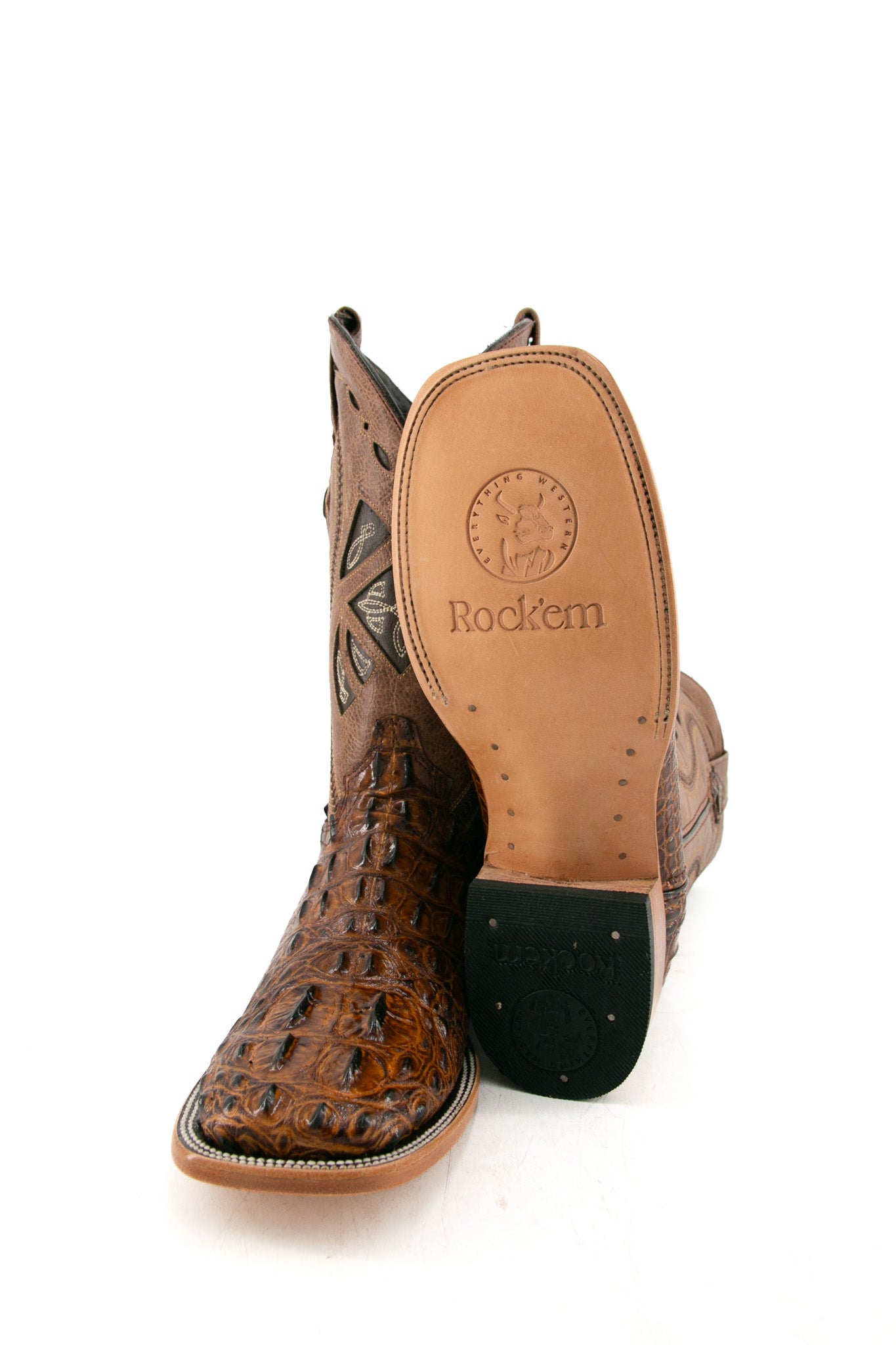 Caiman Tail Hornback Square Toe Cowboy Boot