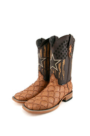 Clone Fish Pirarucu Square Toe Cowboy Boot