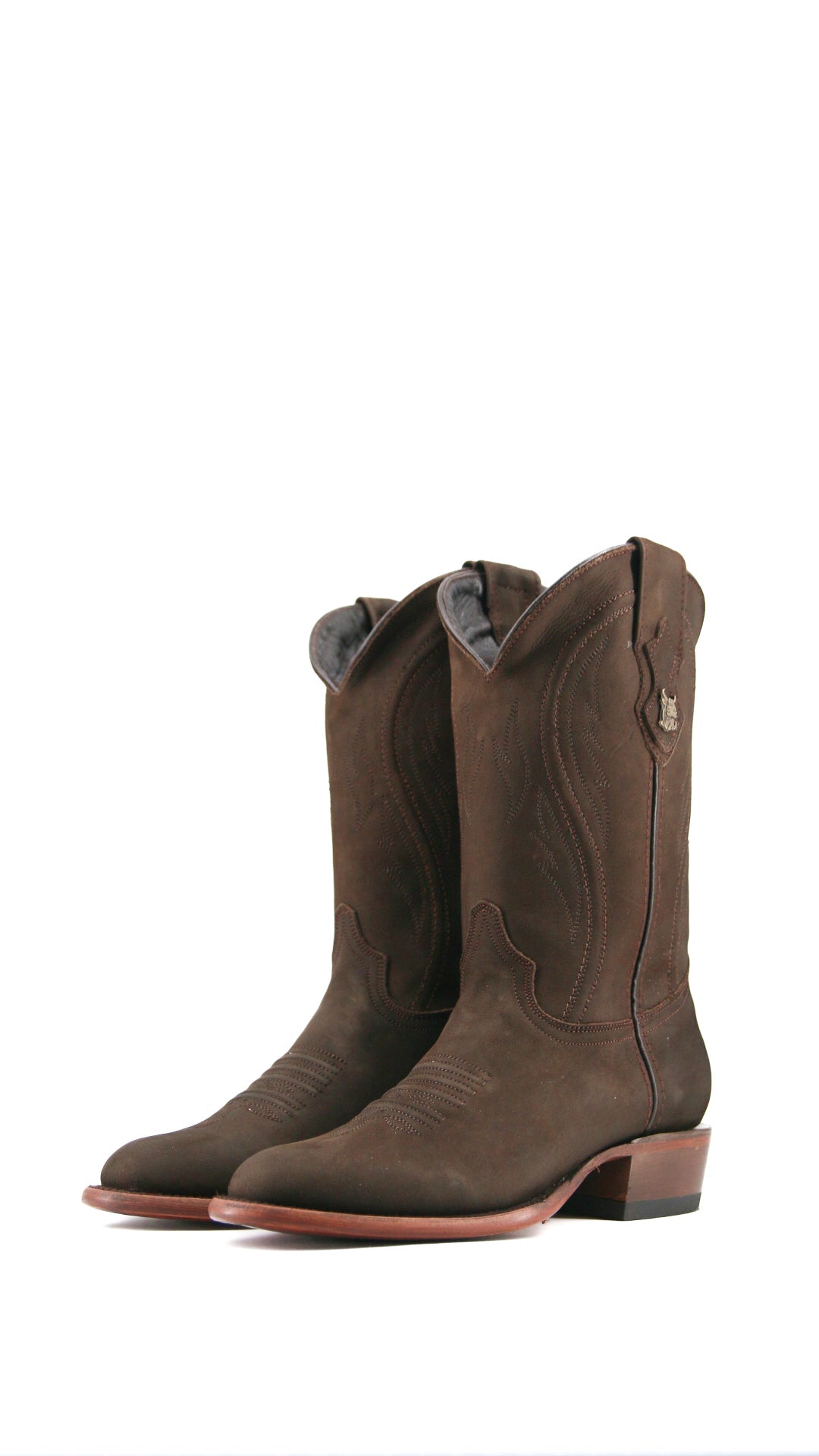 Daryl Nobuck Round Toe Cowboy Boot