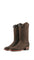 The brown Daryl Nobuck Round Toe in genuine leather, featuring a round toe, brown nobuck vamp, brown embroidery shaft, rubber heel, and leather sole. 