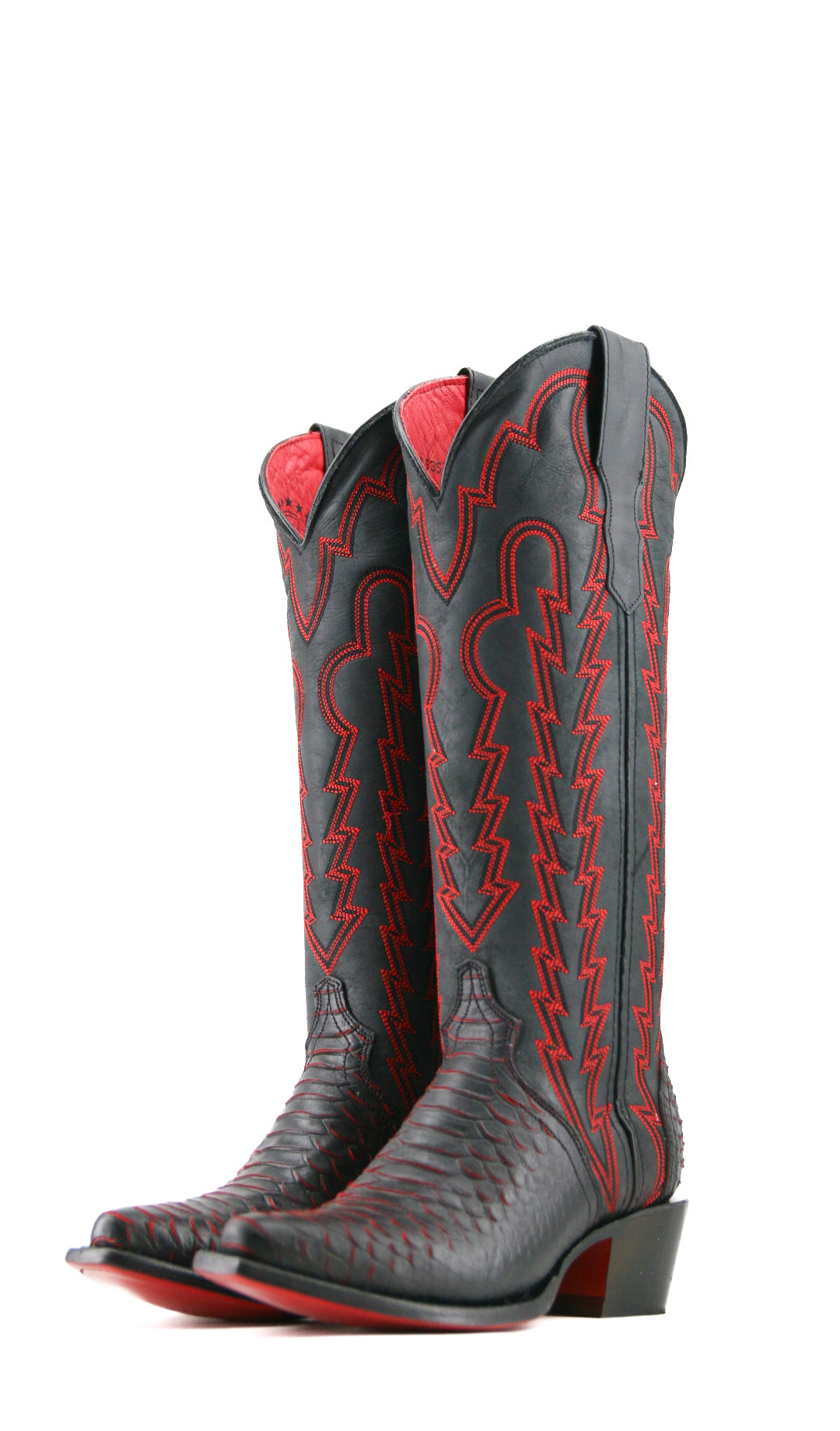 Ivy Python Red Bottom Snip Toe Cowgirl Boot