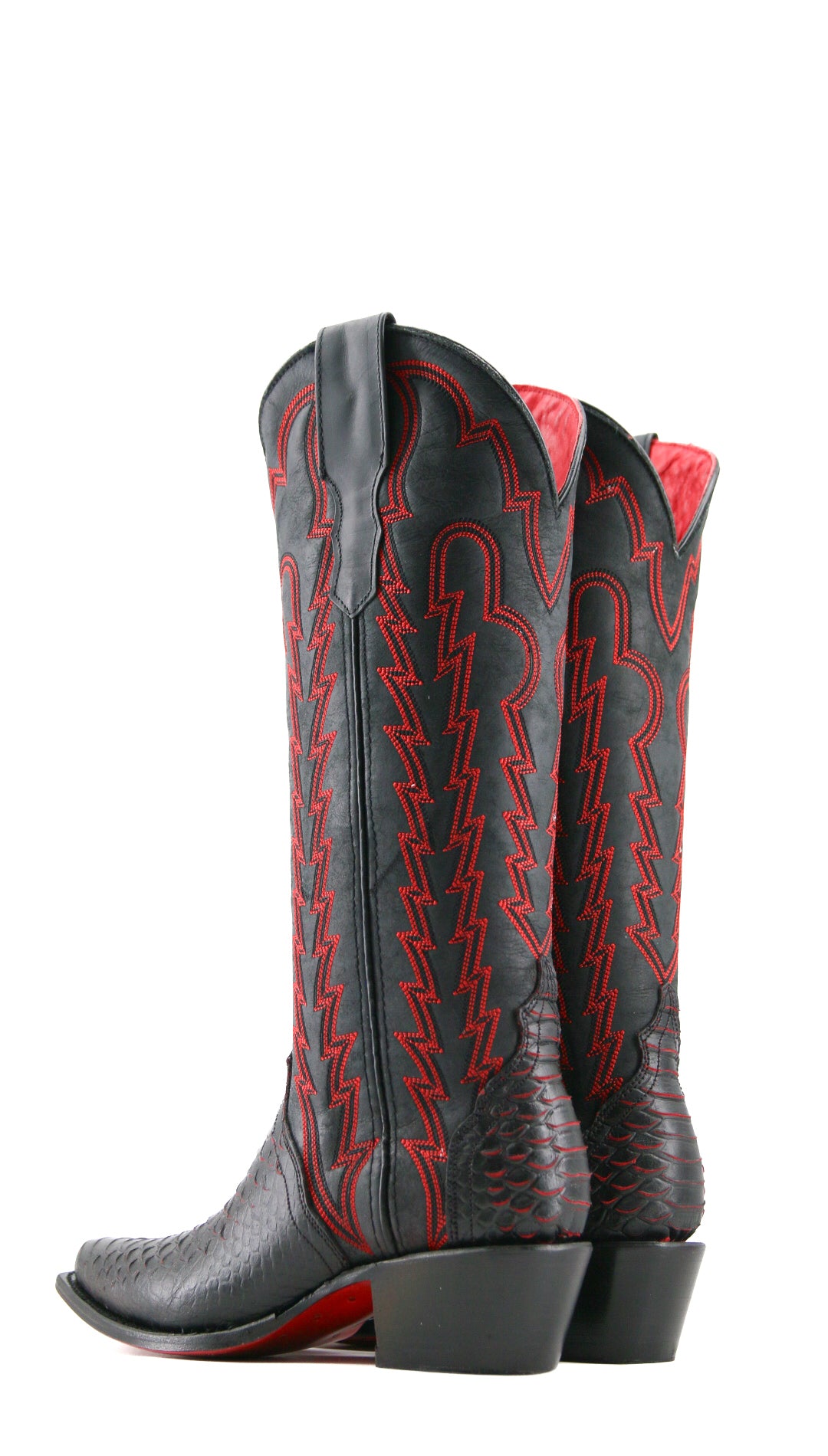 Ivy Python Red Bottom Snip Toe Cowgirl Boot