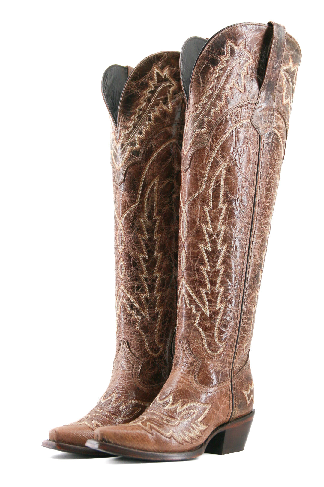 Maggie Knee High Wide Calf Snip Toe Cowgirl Boot