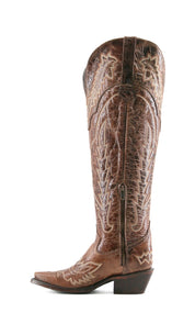 Maggie Knee High Wide Calf Snip Toe Cowgirl Boot