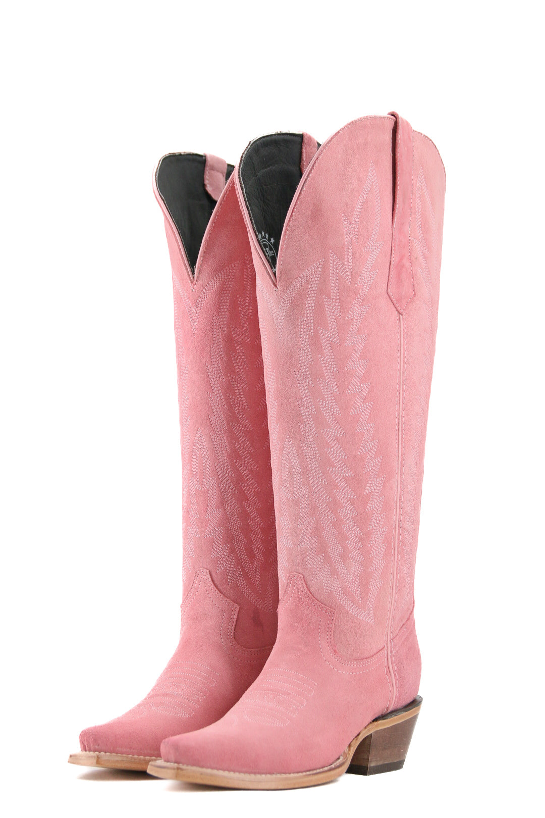 Gia Suede Tall Wide Calf Snip Toe Cowgirl Boot
