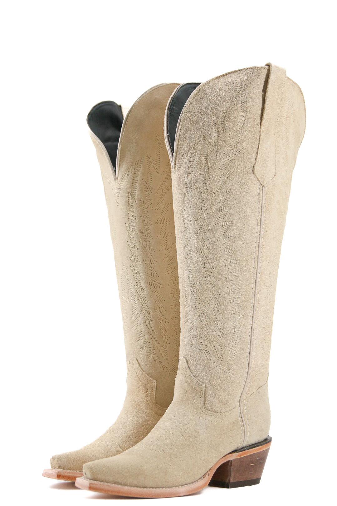 Gia Suede Tall Wide Calf Snip Toe Cowgirl Boot