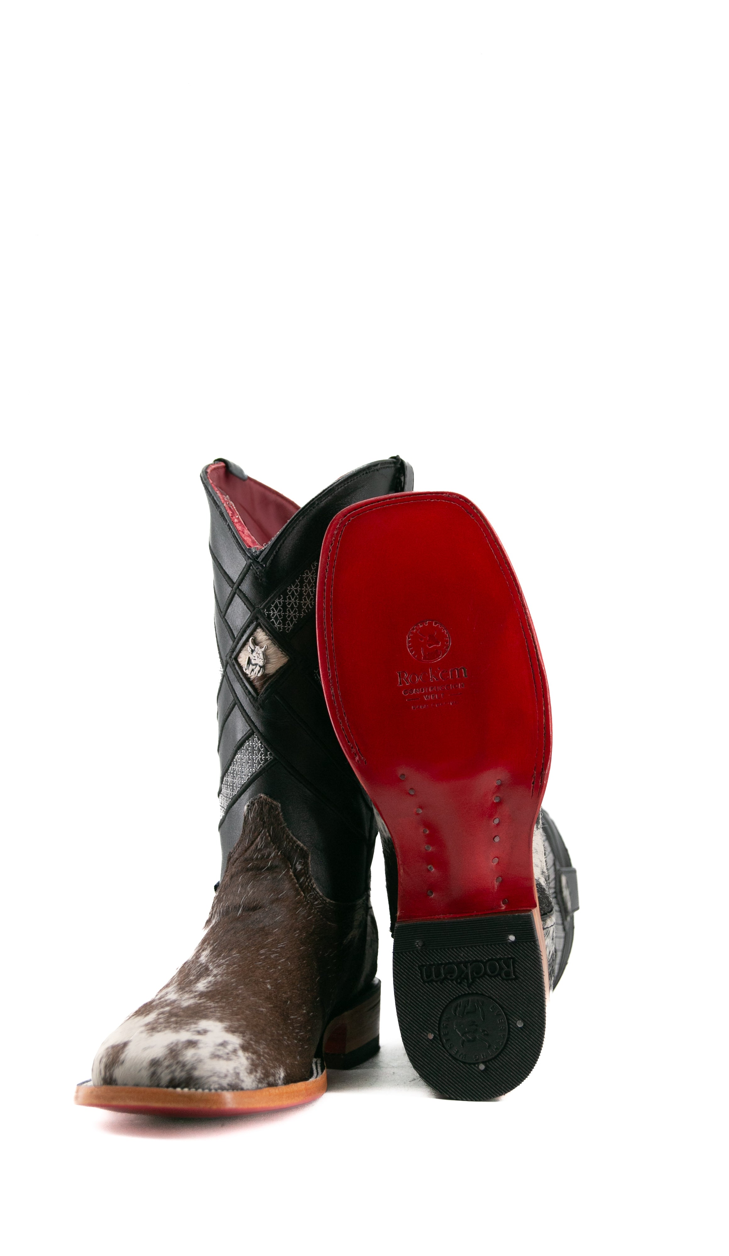 Cattleman Cowhide Red Bottom Square Toe Cowboy Boot Size 9.5 Box KM12