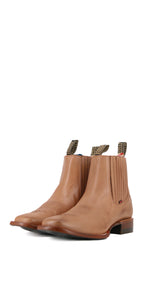 Bessero Leather Men's Square Toe Ankle Boot