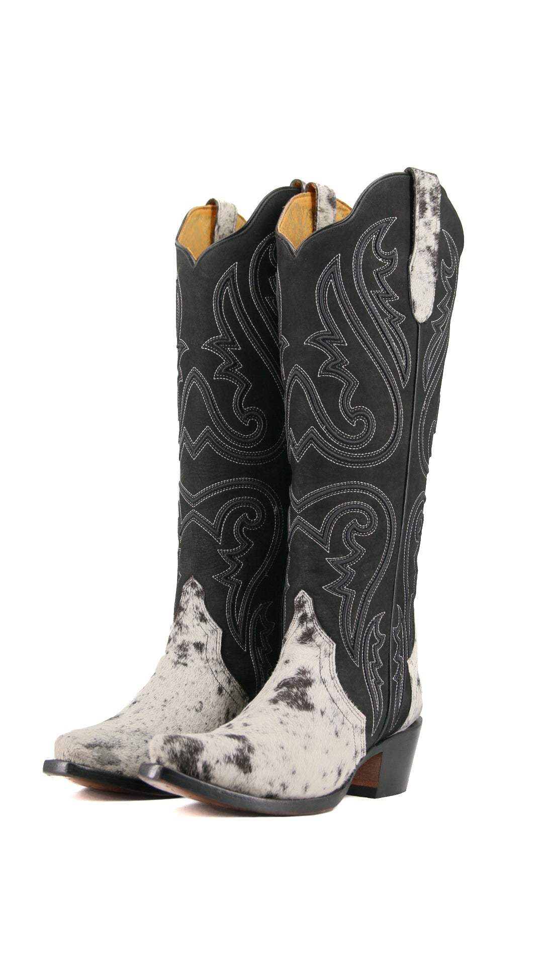 Jazlyn Cowhide Tall Snip Toe Cowgirl Boot Size 8 Box L1