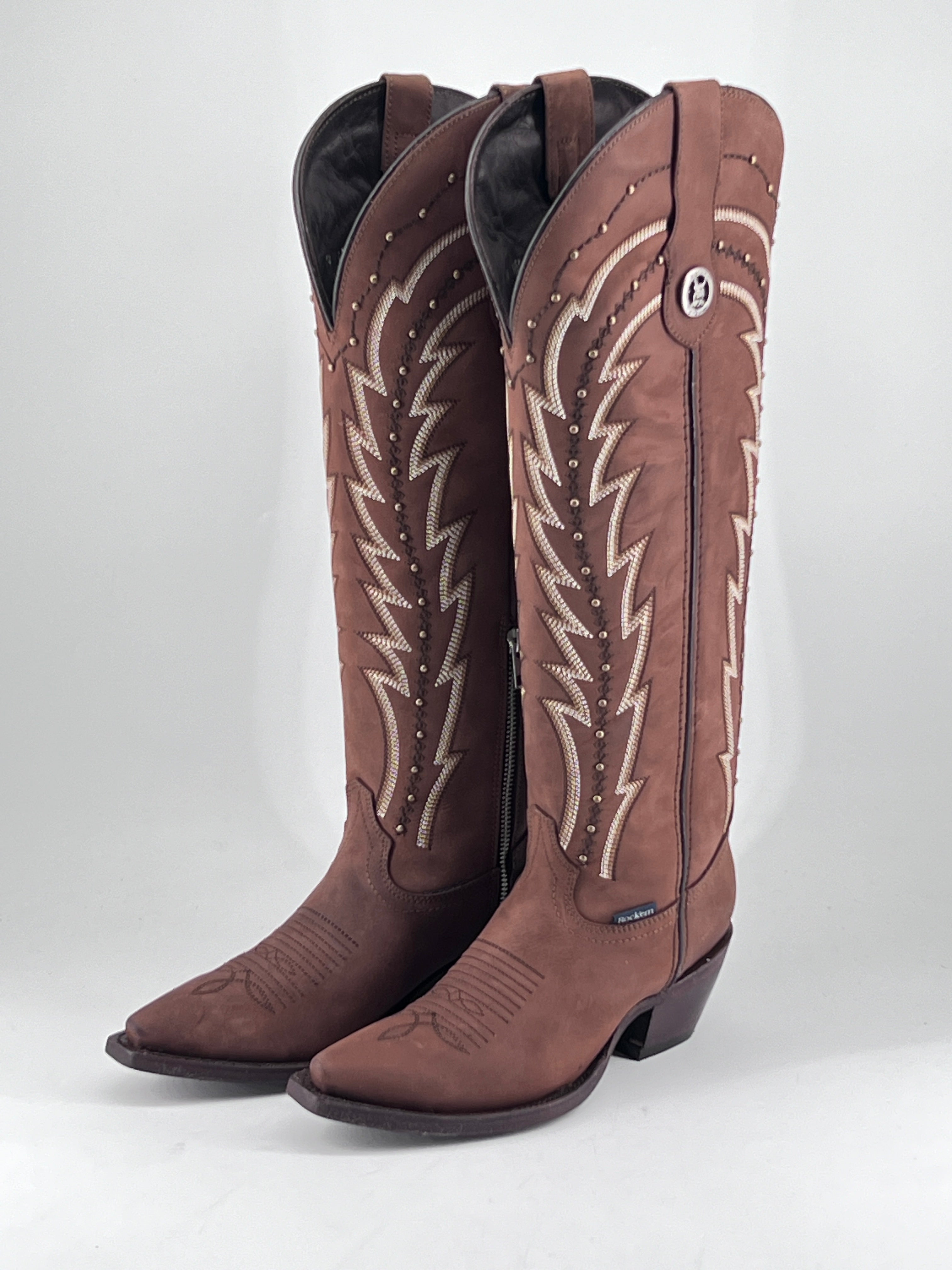 Tall brown outlet cowboy boots