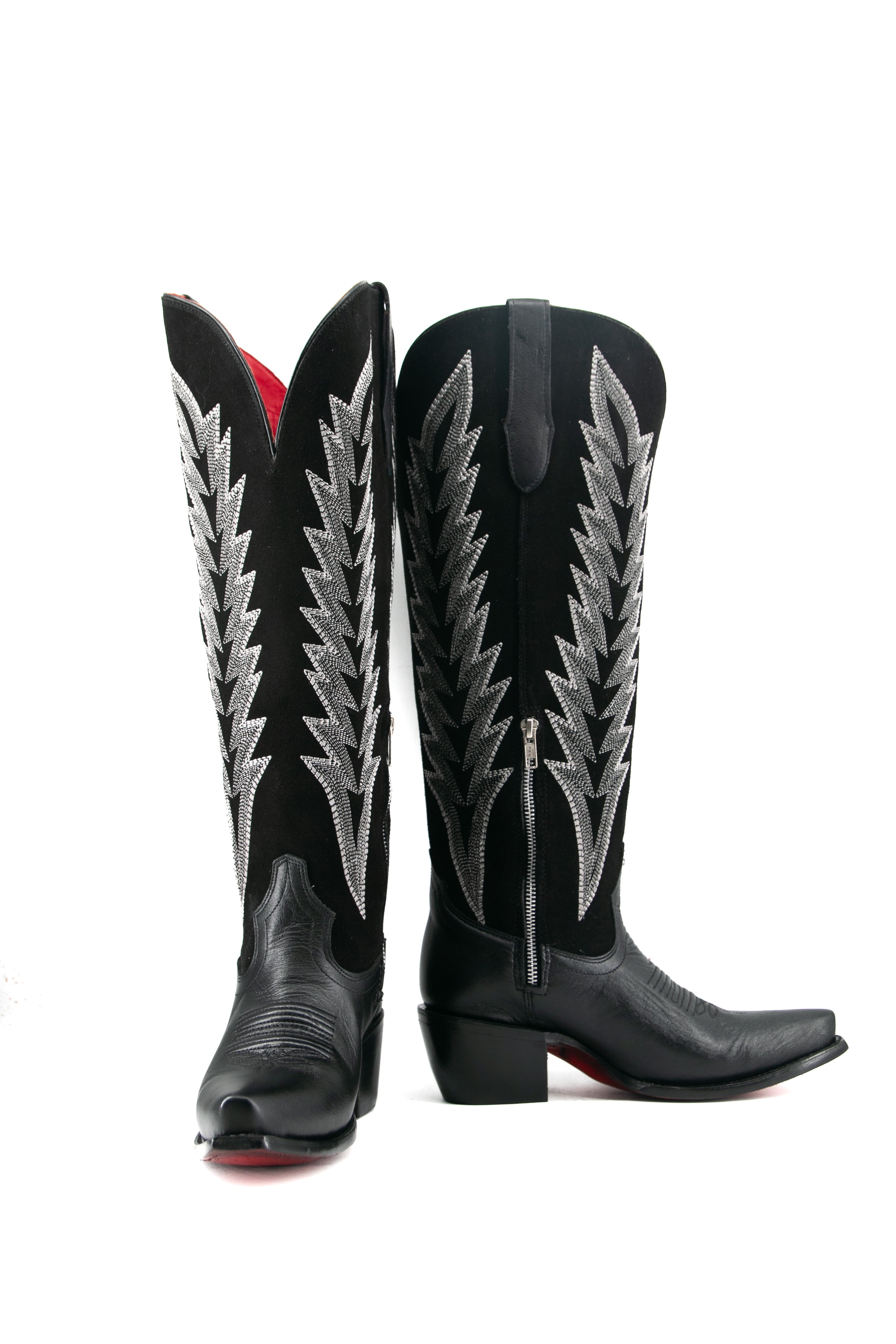 Brianna Tall Red Bottom Wide Calf Snip Toe Cowgirl Boot