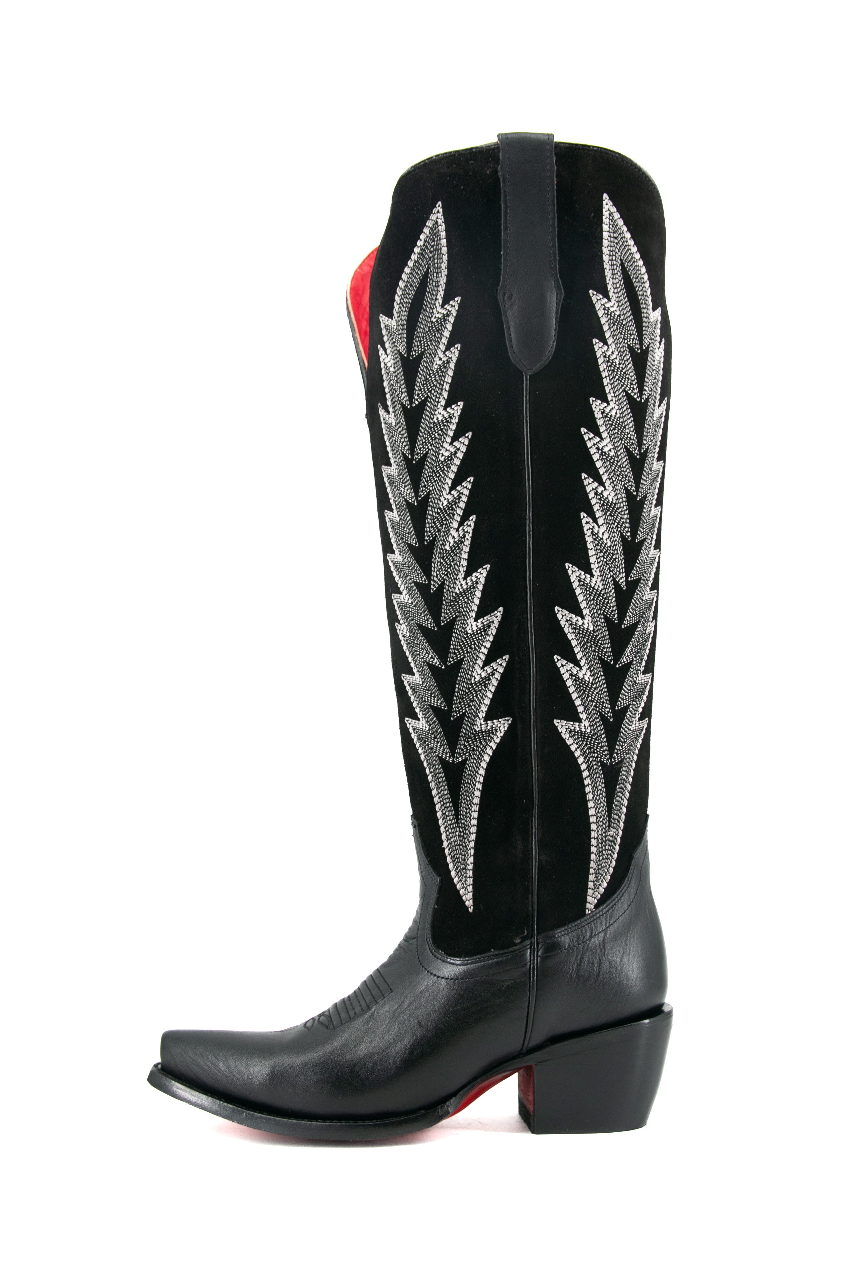 Brianna Tall Red Bottom Wide Calf Snip Toe Cowgirl Boot