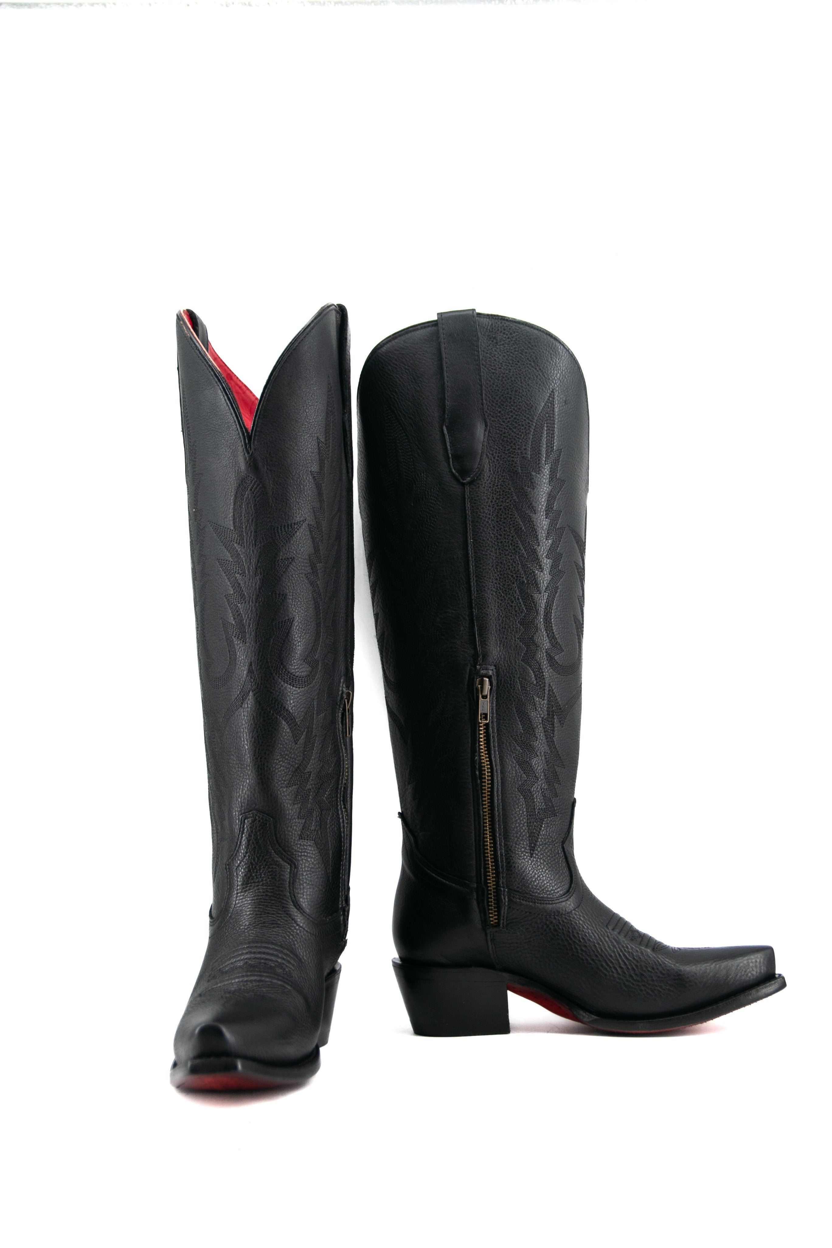 Scarlett Tall Wide Calf Red Bottom Snip Toe Cowgirl Boot
