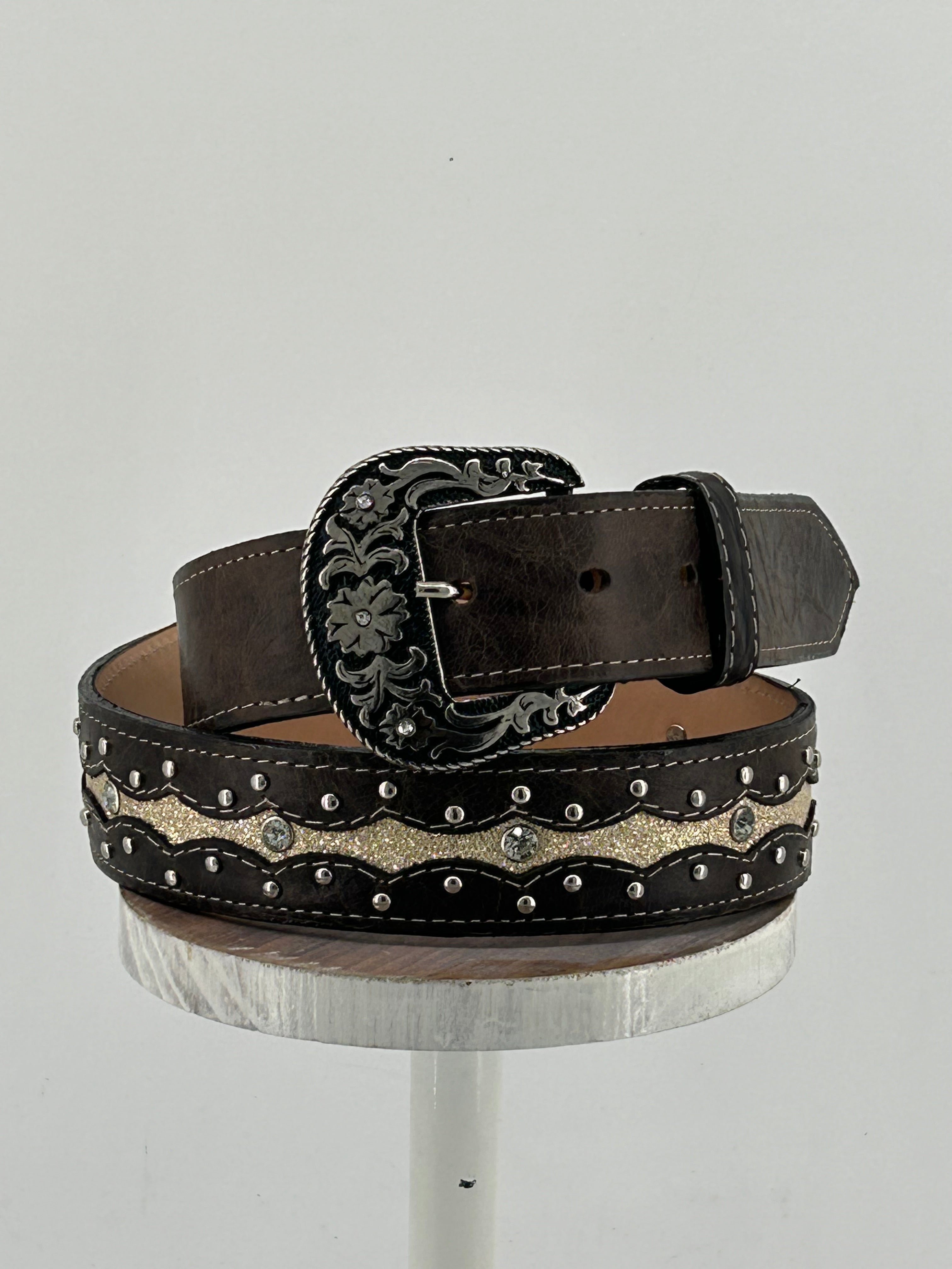 Buckle Rhinestone Studded Belt