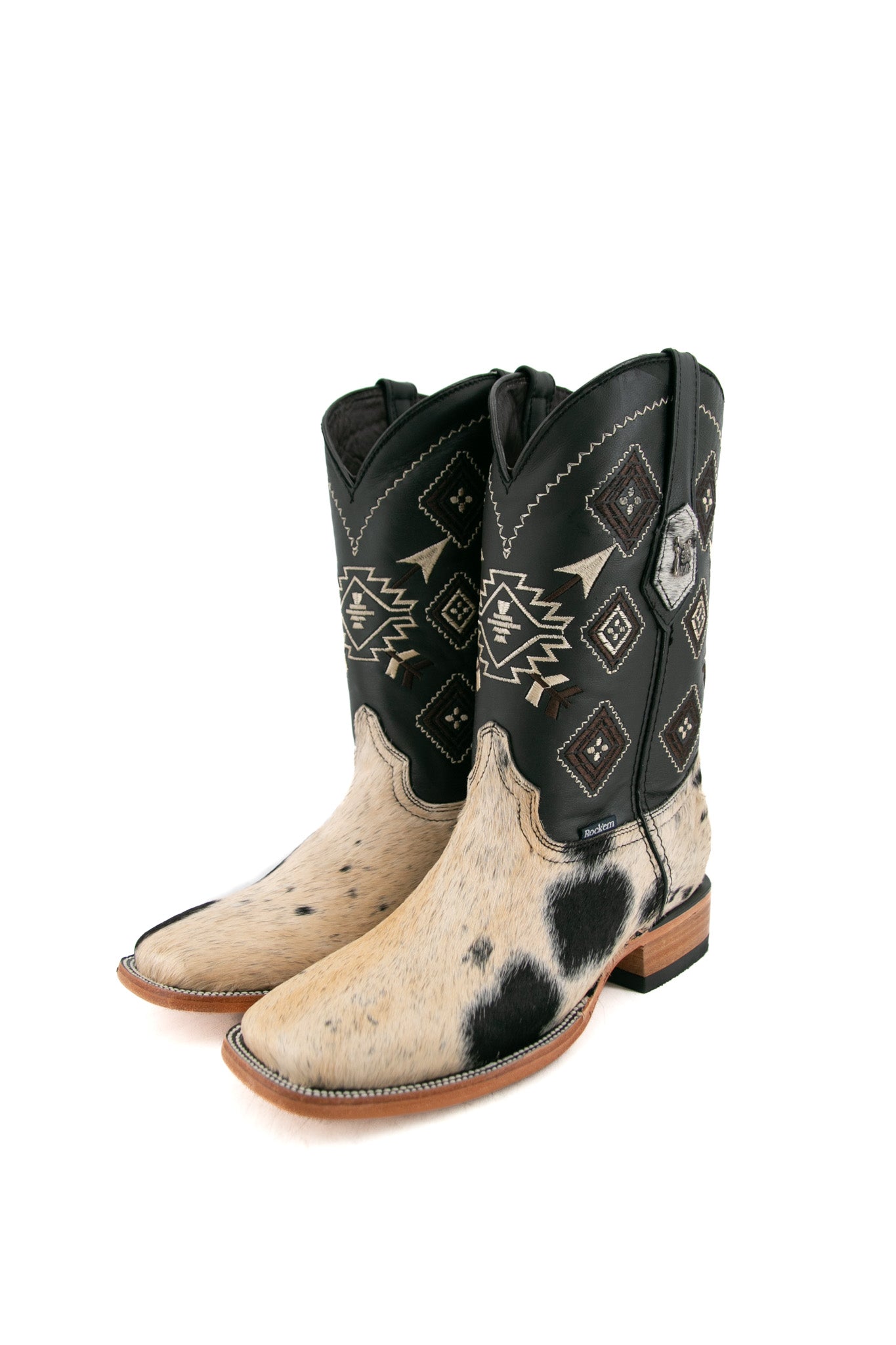 Men's Cowhide Square Toe Cowboy Boots Size 7 Box CM10 FINAL SALE